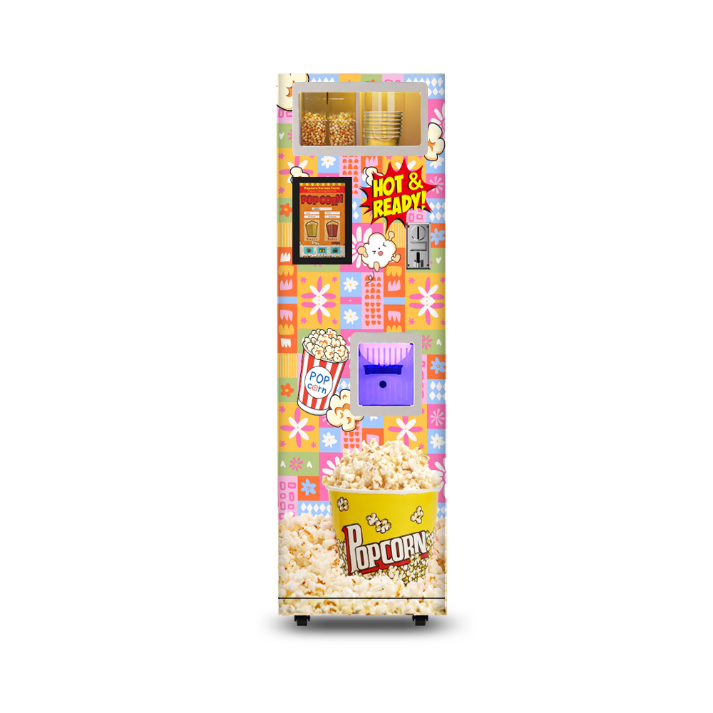 Commercial Fully Automatic Popcorn Vending Machine, CE Certified, Multi Payment & Customizable Design