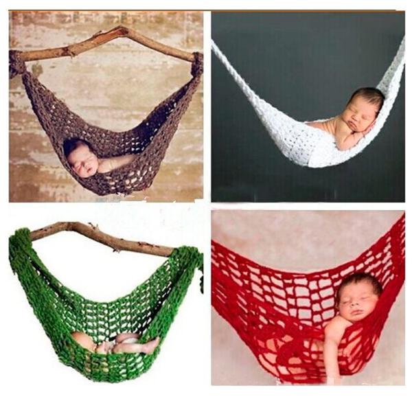 Crochet Newborn Hammock Photography Props Knitted Newborn Infant Costume Toddler Photo Props 0-3Months