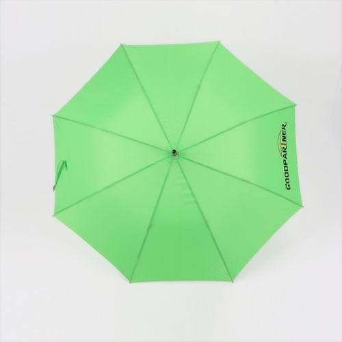 Green Pongee Fabric Promotional Golf Umbrellas With Black Pistol Plastic Handle