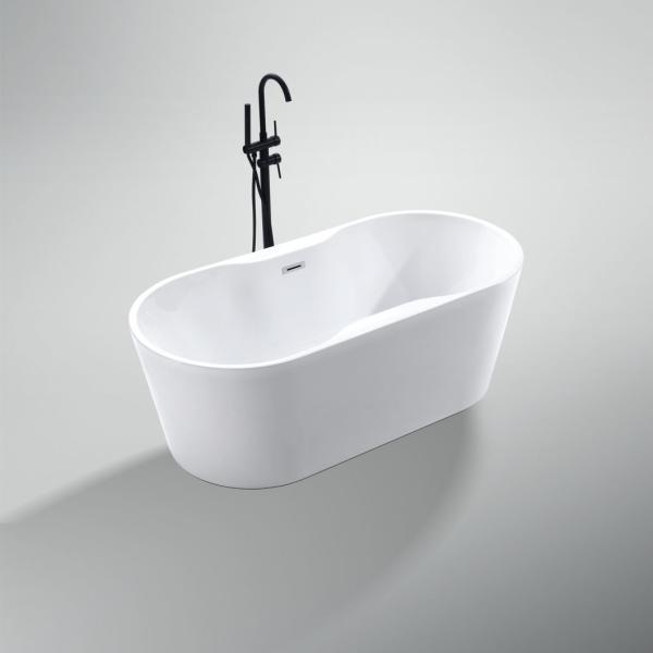 Hand Control Narrow Rim Border Popular Designs Ellipse Acrylic Freestanding Bathtub