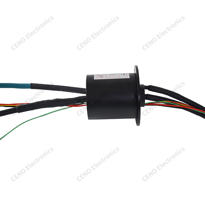 Flange Mount Hybrid Slip Ring for HDMI and Gigabit Ethernet Rotary Transmission