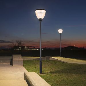 Lampadaire de jardin à montage en surface, forme ronde, galvanisé, pour la rue