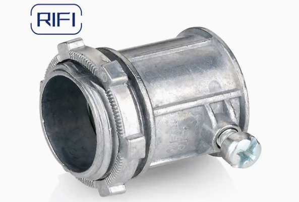 Pipe de conduite électrique directe d'usine en acier raccords EMT ensemble connecteur en zinc de type vis