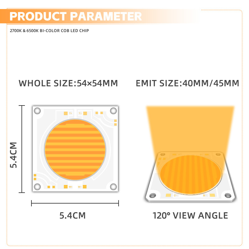 5454 Би-цветный 2700k 6500k Cct высокая мощность 1500w 200w Cob Led Chip Модуль для фотографии лампы