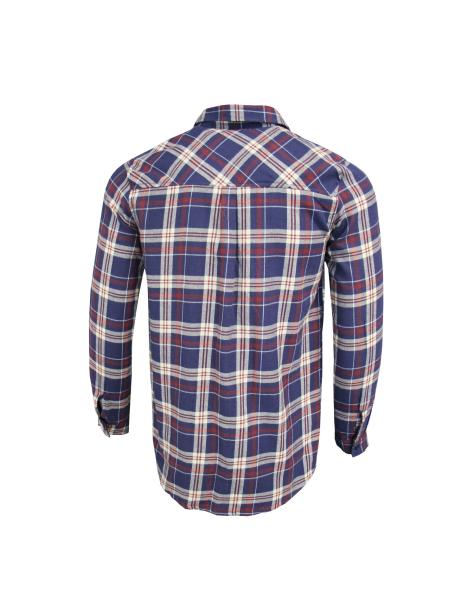 200GSM 100% Cotton Long Sleeve Checked Shirt Red And Blue Color