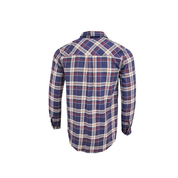 200GSM 100% Cotton Long Sleeve Checked Shirt Red And Blue Color