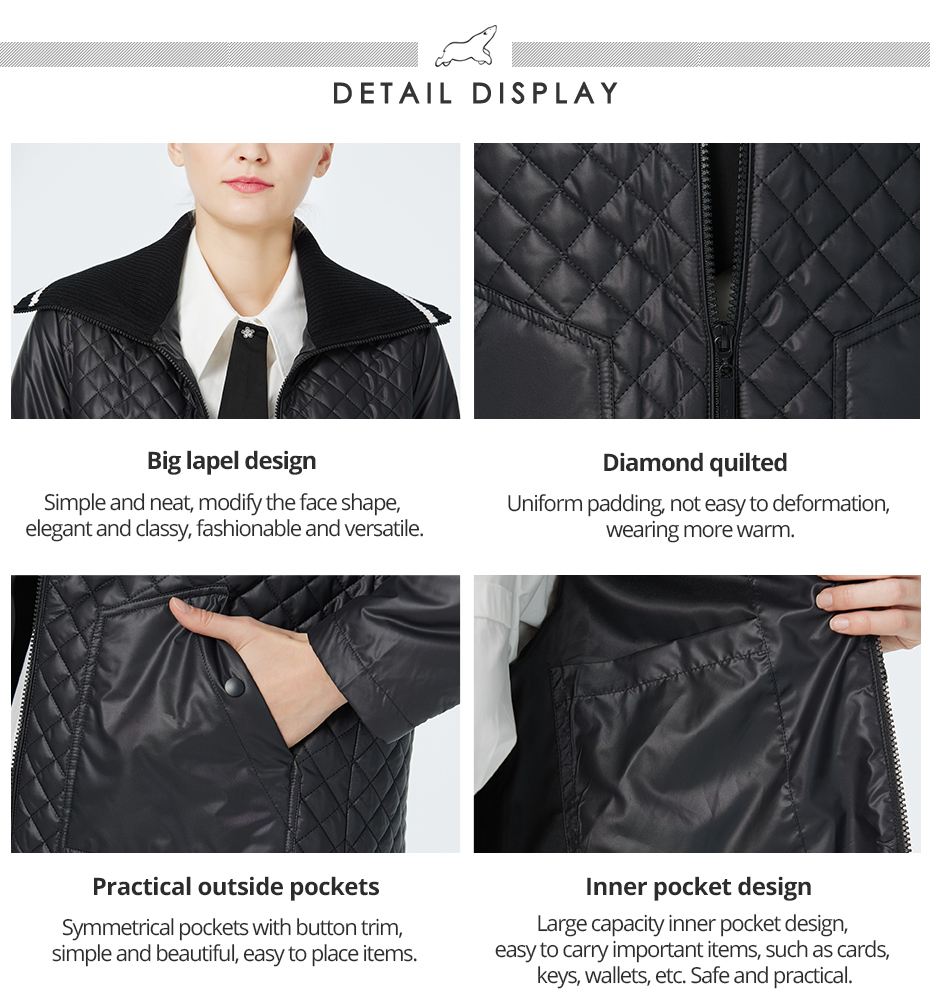 Женское полиэстерное пальто Sping Sping Осеннее пальто Smart Casual Jacket размер от 42 до 50