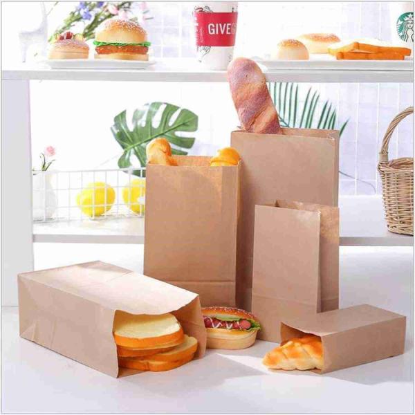 6 LB 5 LB Paper Snack Bags Grocery Brown Paper Bags Square Bottom