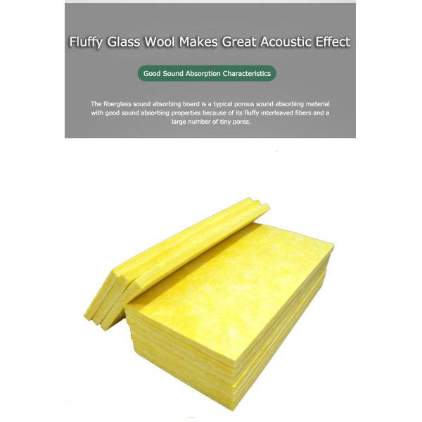 Fireproof Acoustic Foam Panel Glass Wool Board Insulation For Home Decor