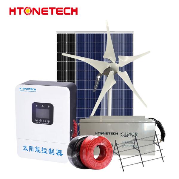 Sistema de armazenamento de baterias solares Mono Perc de 380W com gerador de vento de cinética marinha