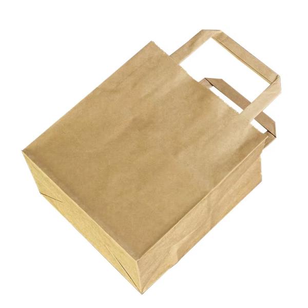 Custom Logo Printing Flat Bottom Paper Bag Recyclable Brown Kraft Bag