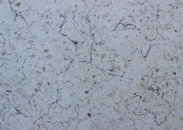 Beautiful Vein White Artificial Quartz Countertop Slab for Hospitality Rennovation