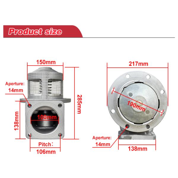 Customizable 4 Inch Aluminum Square Flange Road Tanker Emergency Bottom Valve with BALL Structure