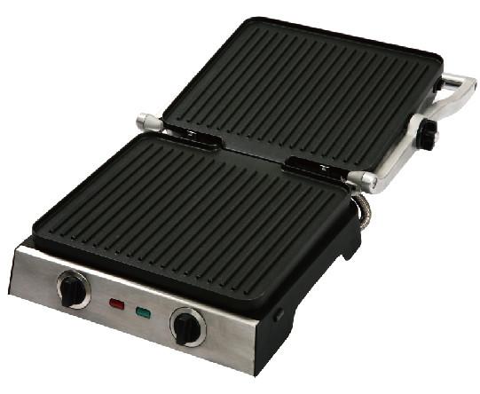 Stainless Steel Top Housing Home Panini Grill With Drip Tray , Removable Plate