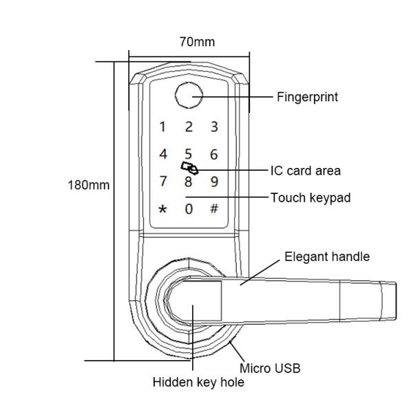 Офиса замка 30mm отпечатка пальцев Easloc сплав биометрического алюминиевый