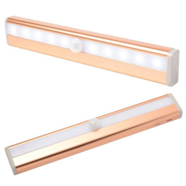 Ultra Thin Mini Built-in Battery Rechargeable Motion Sensor LED Night Light with 3M Adhesive,Magnetic Strip,Screws for U