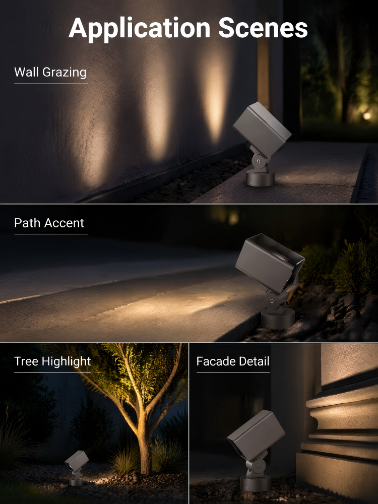 Precision Adjustable Pivot LED Flood Lights Architectural Spotlight For Landscape Lighting