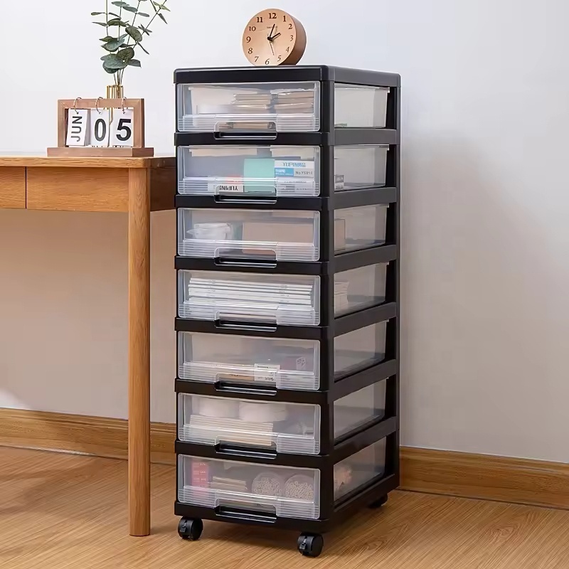 Eco-friendly Large Capacity Modern Multi-layer Dust-proof Drawer Storage Box with Wheel