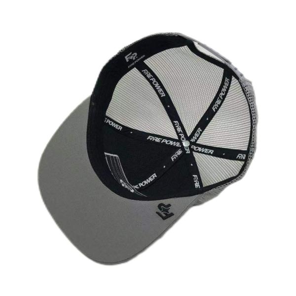 6 Panel Flat Peak Adjustable Mesh Trucker Hat With Snapback Closure