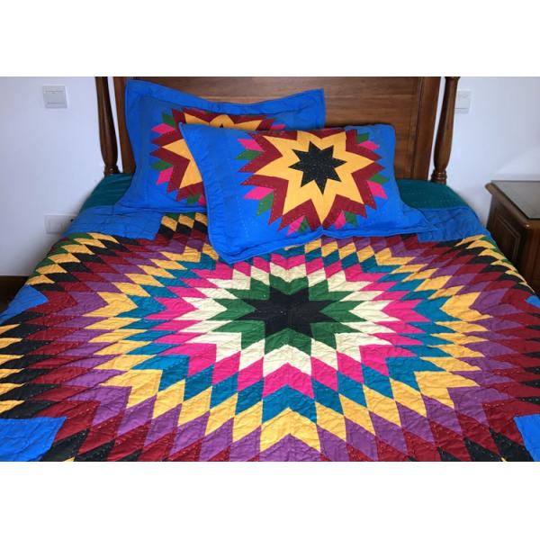 Geometric Design Handmade Bedding Sets , 100% Cotton Colorful Bedding Sets