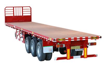 O reboque vermelho 30T do caminhão do leito Q235 triplica Axle Flatbed Trailer 20ft