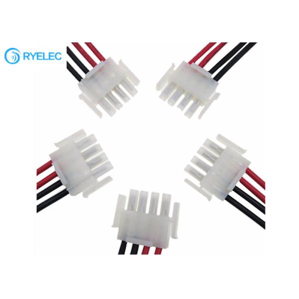 Conector de la echada 4P amperio 1-480702-1 MATE-N-LOK del blanco los 6.35MM con el arnés de Wirig del cable 600V 1015 14AWG