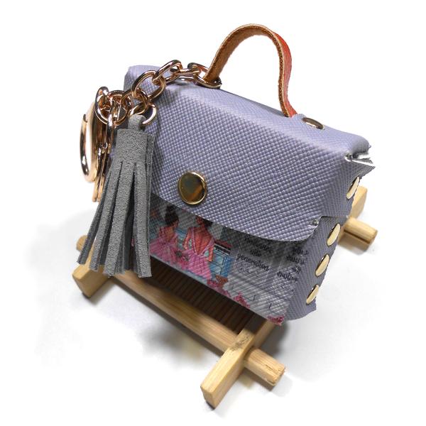 Mini Storage Bag OEM / ODM Mini Leather Coin Purse With Keychain