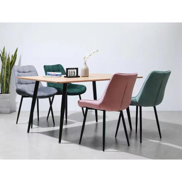 Chaise à manger rembourrée en velours 48x48x84cm Tissu lavable