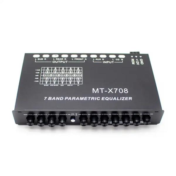 24V 5 Segment Car Audio Equalizer with Remote Control and Aux Input for Precise Tuning