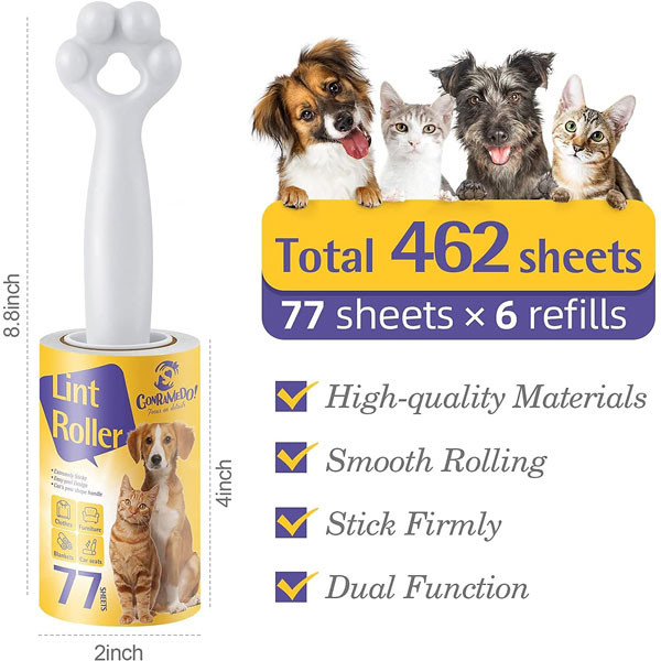 Ролик пластикового ролика перевозчика корпии лапки кота форменного липкий для одежд укрывает автокресла