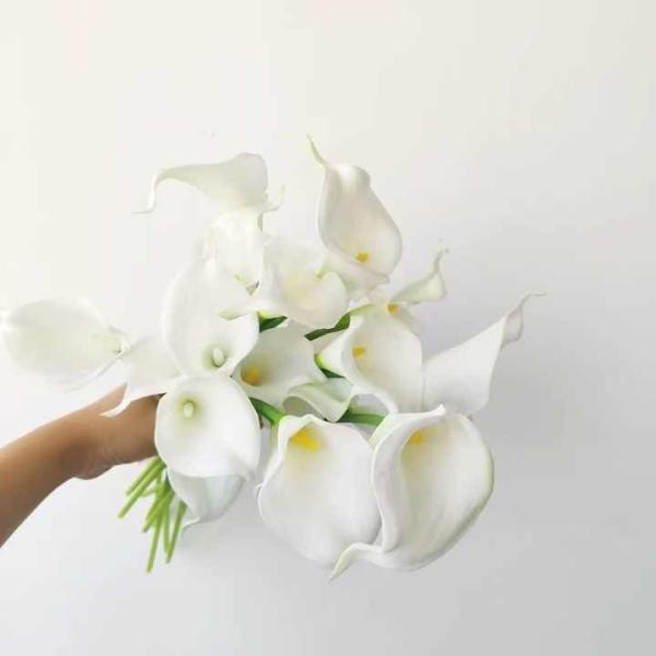 Decoraciones de bodas y de Año Nuevo artículos de mesa para el hogar flores artificiales de seda Calla Lily