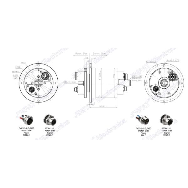 Electrically Integrated Through Hole Slip Ring Ethernet USB HDMI