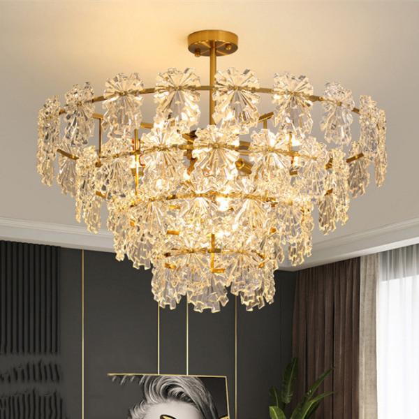 Projeto moderno da sala de visitas de Crystal Pendant Light Interior Hotel do ouro do ferro