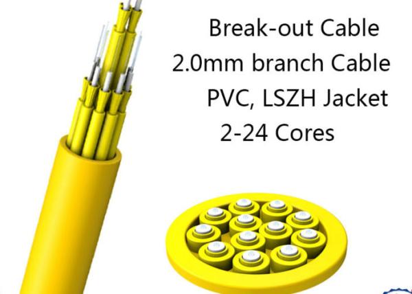 24 Fiber Multimode Fan-Out Indoor Breakout Fiber Optic Cable With High Strength