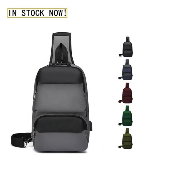 Men's Unisex Chest Sling Bags Anti Theft Shoulder Bag With USB Charging Port
