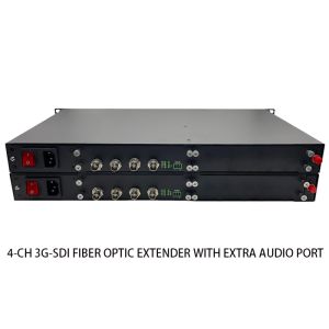 4-Ch 3G-SDI Fiber Optic Extender With Extra Audio Port