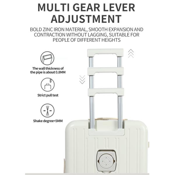 1988 hardside luggage set TSA lock spinner wheel suitcase , black ,pink ,white ,light blue USB -charging multi-functional front opening cup holder trolley case, 20/24inch Traveling Bag