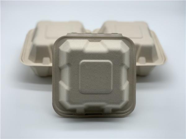 Hamburger do bagaço recipientes para viagem biodegradáveis de 6 polegadas 20g