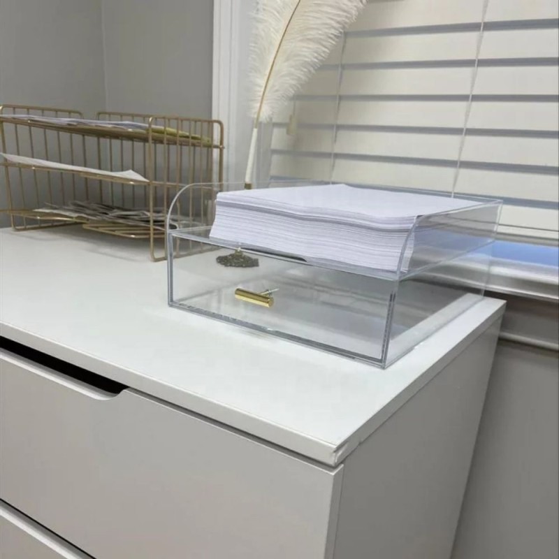 Factory Direct Sale Acrylic Desk Organizers for Paper File Organizer Tray Clear Book Holder