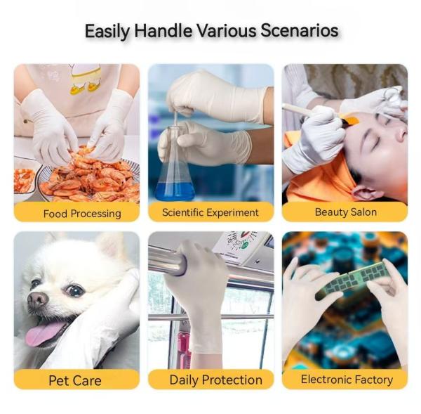 Disposable Powder-Free Latex Examination Gloves  4.5~6.5 g Non Sterile Anti-Slip Function Wholesale Latex Examination Gloves