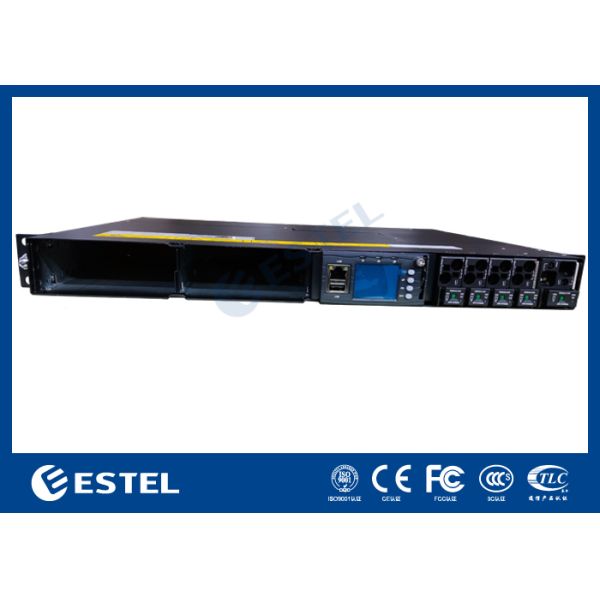 1U Rack Mount Integrated DC Power System with Dual Rectifier Slots Monitoring Unit RS485 or LAN Interface