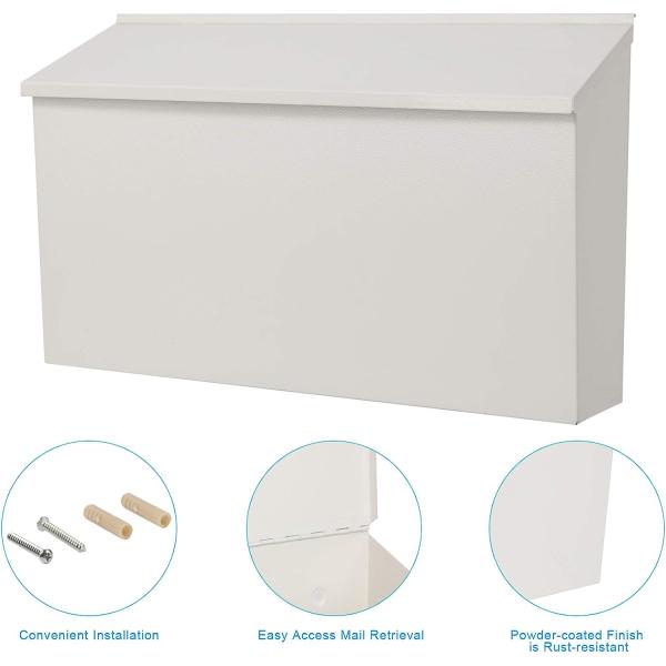 Внешний современный дизайн Большой настенный почтовый ящик Металлический почтовый ящик Толщина 0,8 мм