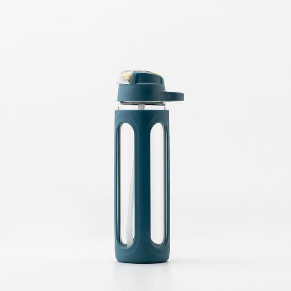 Custom Glass Water Bottle 1 Litre Reusable Drink Bottle With Neoprene Sleeve