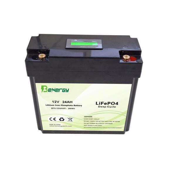 Longue durée de vie  Batterie Lifepo4 12V 24Ah pour équipements de surveillance de sécurité, jouets pour enfants, outils électriques