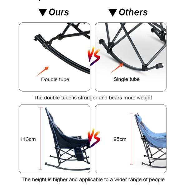 На открытом воздухе складчатость мебели нагрела пляж кресло-качалки 6.5kg располагаясь лагерем удя качание