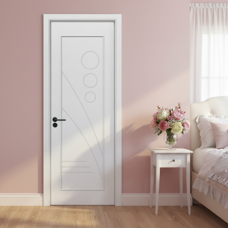 Painting WPC Door Featuring Excellent Heat Insulation and Moisture Resistance Suitable for Various Interior Applications