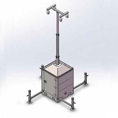 Cabinet mobile de surveillance du chantier de construction avec mât télescopique de 6 m