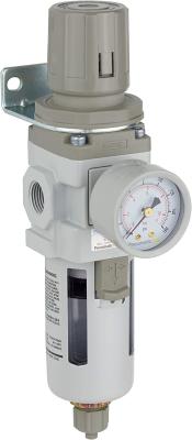 Grey / Black Compressed Air Filter And Pressure Regulator With Steel Gauge