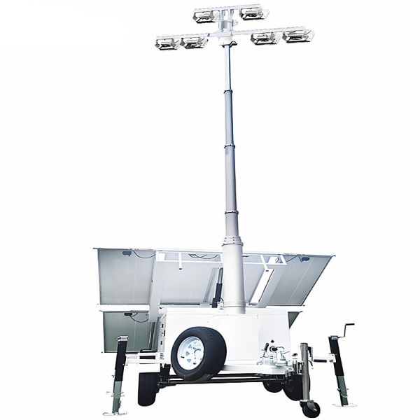 Automatic Lifting Mast Solar Light Tower Durable Using Portable Generator Light Tower
