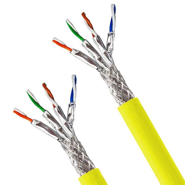 Yellow S FTP CAT 7A  Shielded LSZH Jacket 1000MHz Pvc Ethernet Cable